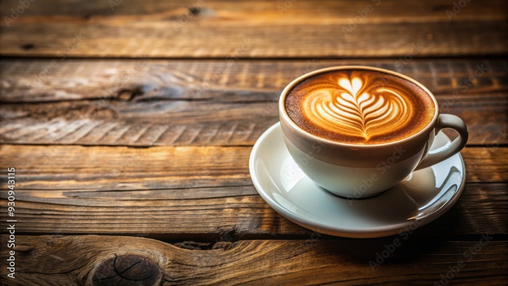 Rustic cup of cappuccino with latte art on wooden table, rustic, cappuccino, latte art, coffee, wooden table, beverage, drink Rustic cup of cappuccino with latte art on wooden table, rustic, cappuccino, latte art, coffee, wooden table, beverage, drink