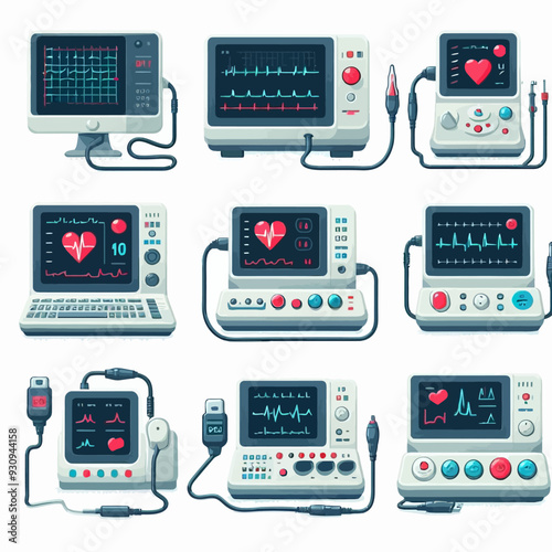 ECG machine vector illustration