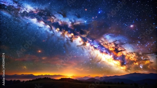 Stunning image of a starry night sky with a galaxy of stars shining brightly, astronomy, space, night