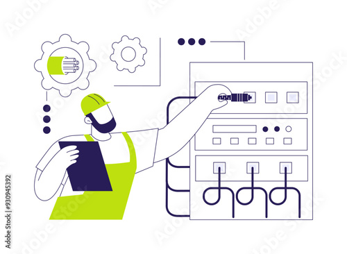 Fibre-optic communication systems abstract concept vector illustration.