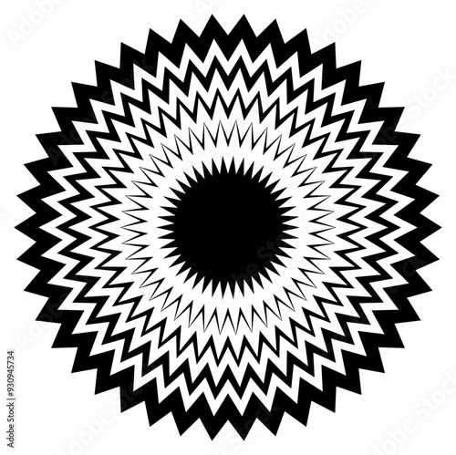 jagged round circle isolated by white background