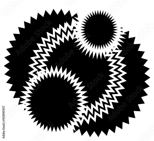jagged round circle isolated by white background