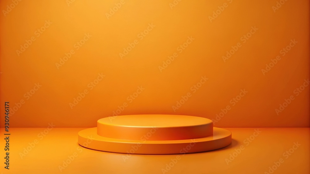Orange podium on orange background for product placement, orange, podium, presentation, , render, background, product Orange podium on orange background for product placement, orange, podium, presentation, , render, background, product