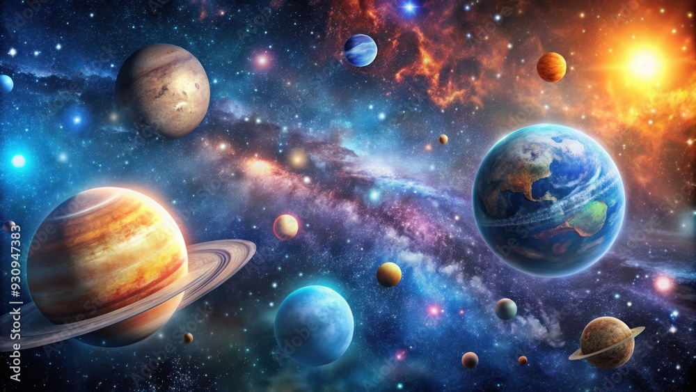 A stunning image of a universe full of stars and planets, cosmos, space, galaxies, celestial, astronomy, milky way A stunning image of a universe full of stars and planets, cosmos, space, galaxies, celestial, astronomy, milky way