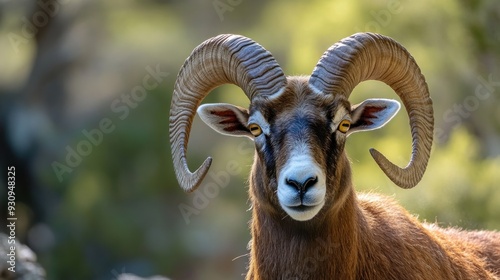 Portrait of a Majestic Bighorn Sheep