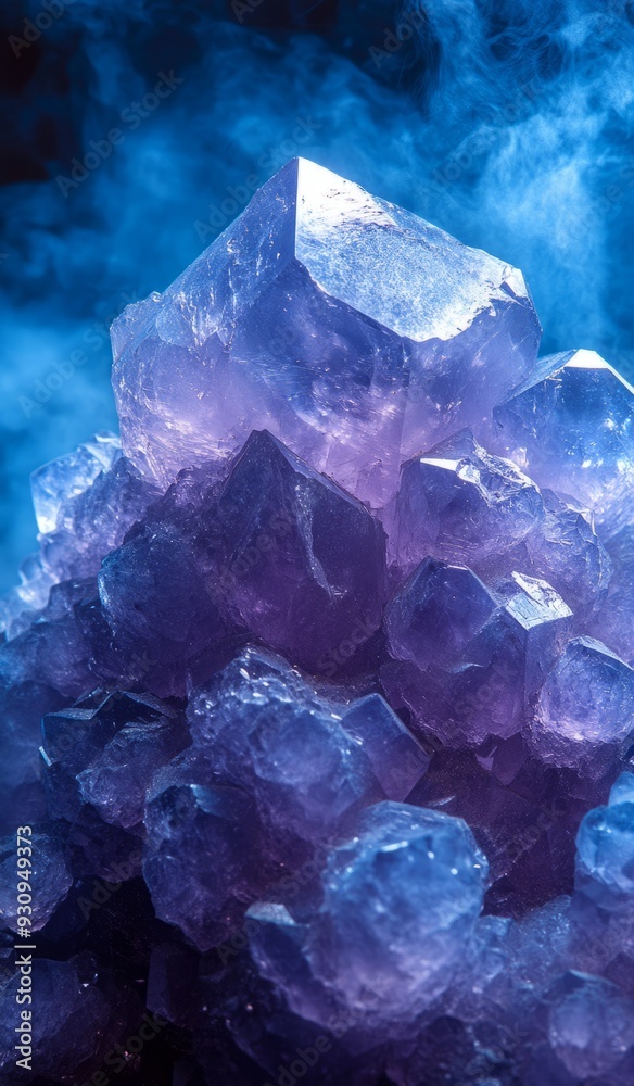 The dust of the deep blue-purple stone diffuses outwards in a fog or dust-like shape The dust of the deep blue-purple stone diffuses outwards in a fog or dust-like shape