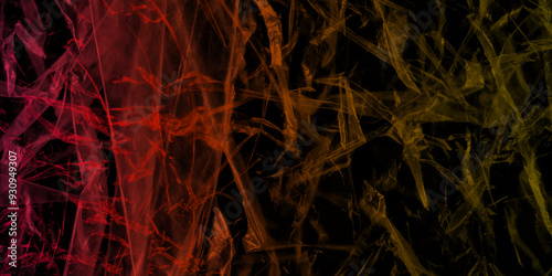 water mist over black background. Black dreaming portrait. Vintage grunge blurred photo crimson abstract vector design for effect. Puffs of black, orange smoke spread on a black background, curling