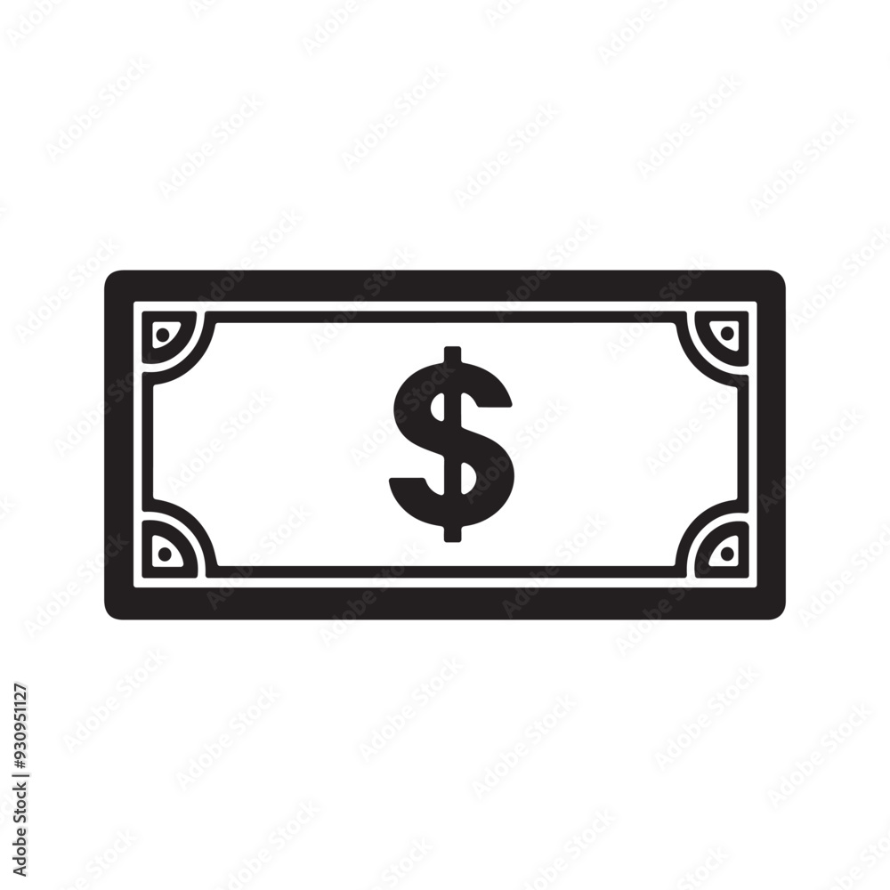 Dollar paper icon black and green color. banking cost marketing earn design. Dollar paper icon black and green color. banking cost marketing earn design.