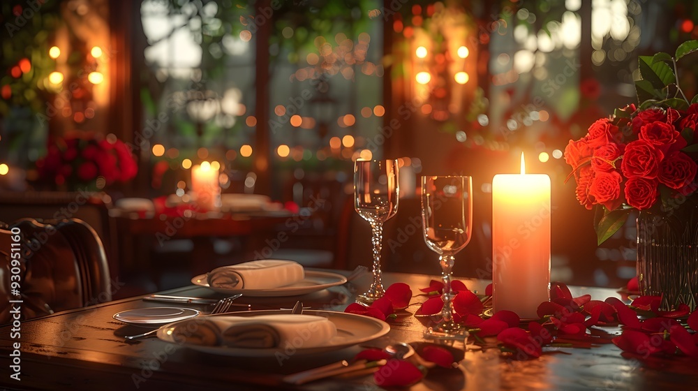 Romantic Candlelit Dinner for Two in Elegant Fine Dining Restaurant with Luxury Cuisine and Ambiance Romantic Candlelit Dinner for Two in Elegant Fine Dining Restaurant with Luxury Cuisine and Ambiance