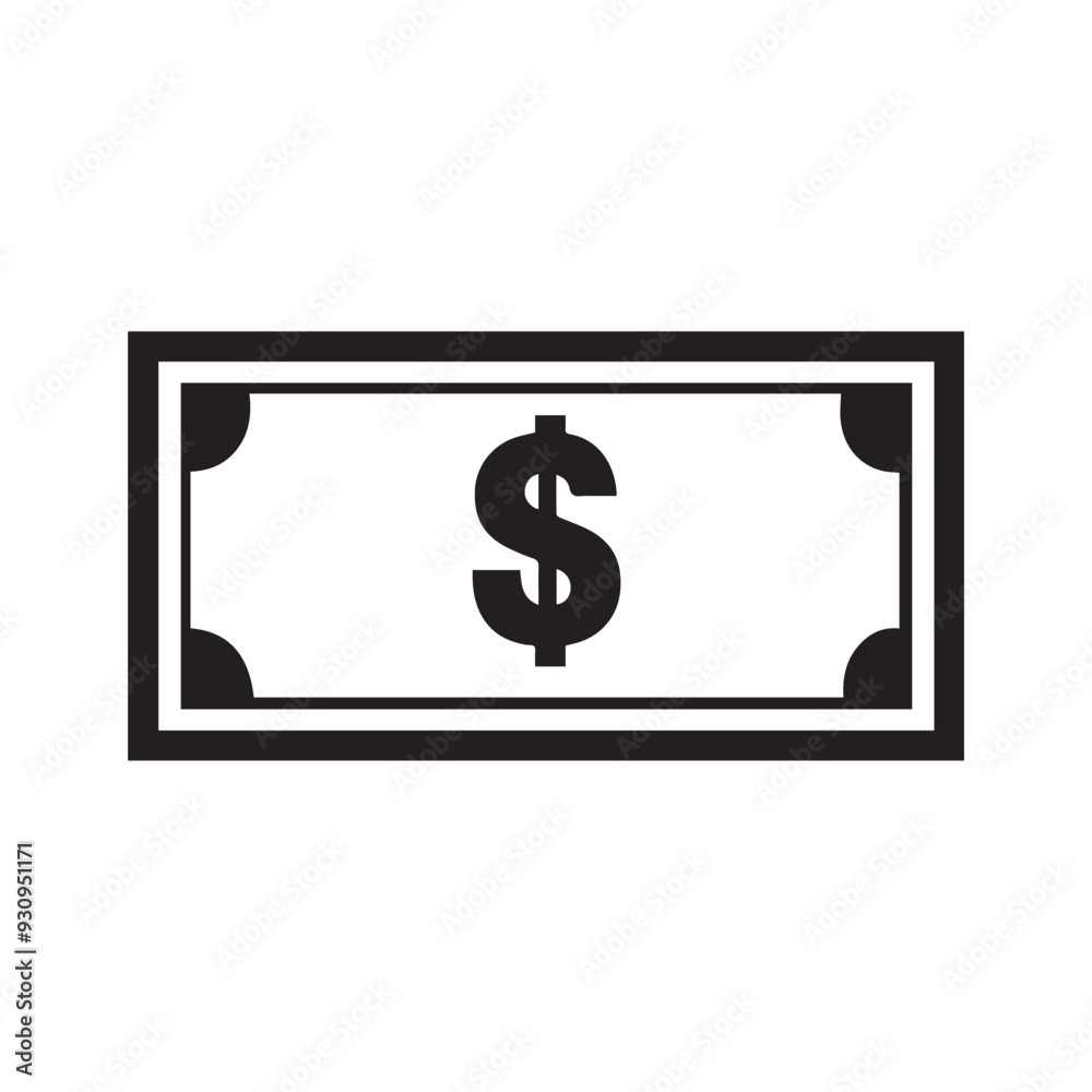 Dollar paper icon black and green color. banking cost marketing earn design. Dollar paper icon black and green color. banking cost marketing earn design.