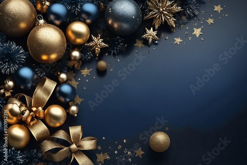 Wallpaper Mural Christmas Decorations on Blue Background Torontodigital.ca