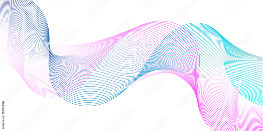Abstract white, blue blend digital wave line technology transparent background. Minimal carve wavy white, blue flowing wave lines and glowing moving lines. Futuristic sound wave lines background.
Abstract white, blue blend digital wave line technology transparent background. Minimal carve wavy white, blue flowing wave lines and glowing moving lines. Futuristic sound wave lines background.