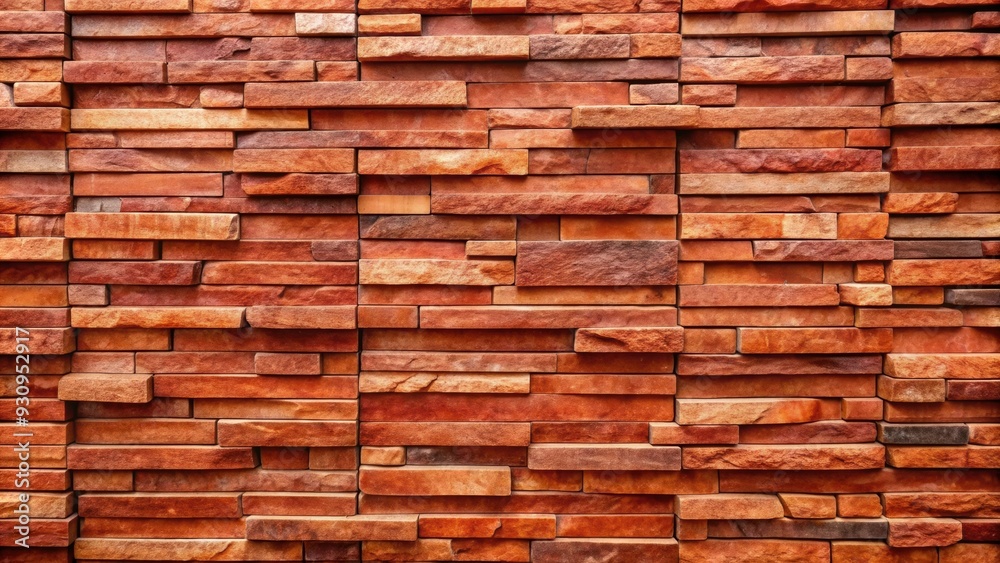 Modern red-brown stone strip wall with textured finish for backgrounds and design elements, stone, strip, wall Modern red-brown stone strip wall with textured finish for backgrounds and design elements, stone, strip, wall