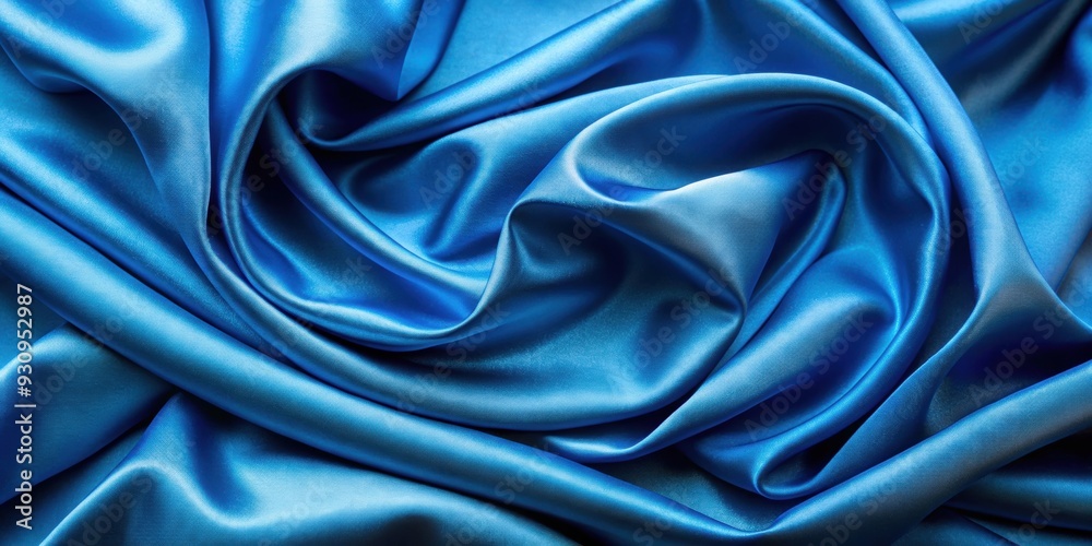Blue silk fabric viewed from the top with smooth even surface and sharp focus , Blue, silk, fabric, top view Blue silk fabric viewed from the top with smooth even surface and sharp focus , Blue, silk, fabric, top view