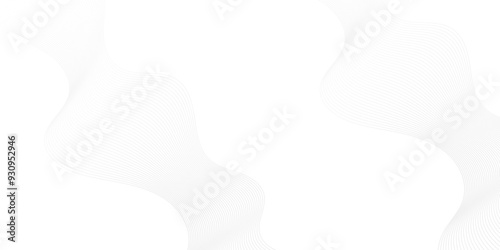 Abstract white blend digital wave lines and technology transparent background. Minimal carve wavy white and gray flowing wave lines and glowing moving lines. Futuristic sound wave lines background.