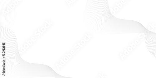 Abstract white blend digital wave lines and technology transparent background. Minimal carve wavy white and gray flowing wave lines and glowing moving lines. Futuristic sound wave lines background.