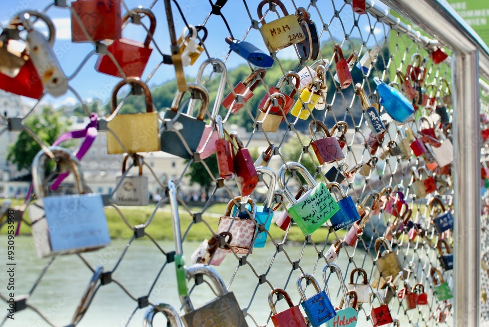 Fototapeta premium Love locks on the bridge