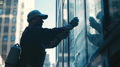 Window Washer at Work
