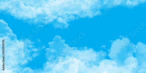 Abstract blue sky with beautiful natural white clouds, sky with white gorgeous fluffy cumulus clouds, abstract white cloud and blue sky with fluffy clouds in sunny day texture background.