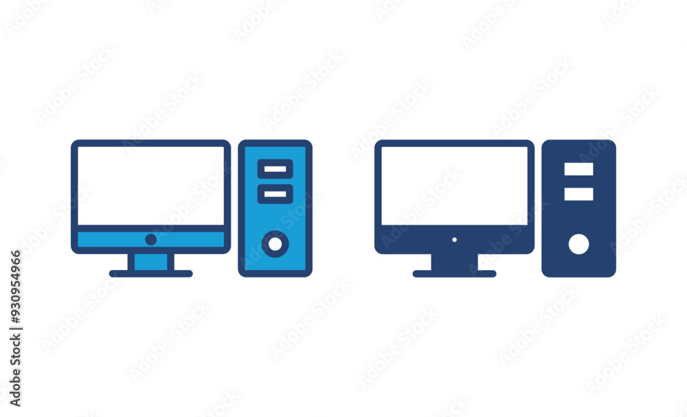 Computer icon vector. computer monitor icon vector.