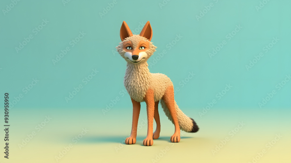 Obraz premium Coyote 3d cartoon style