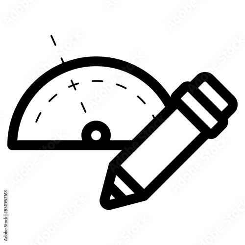protractor tool and pencil icon