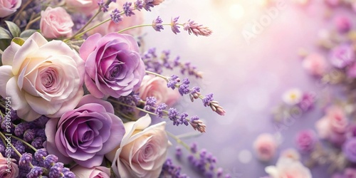 of lavender and roses background with soft pastel colors, lavender, roses, flowers, floral, background, botanical, garden, nature