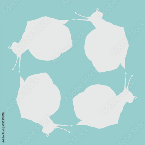 The snail patterned ceramic design is rotated to create an abstract motif