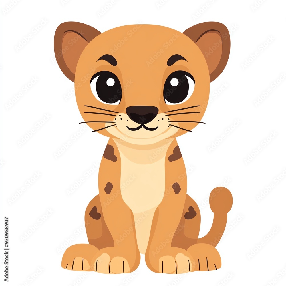 Cute cartoon lion cub sitting. Perfect for children's books, educational materials, or playful designs. Cute cartoon lion cub sitting. Perfect for children's books, educational materials, or playful designs.