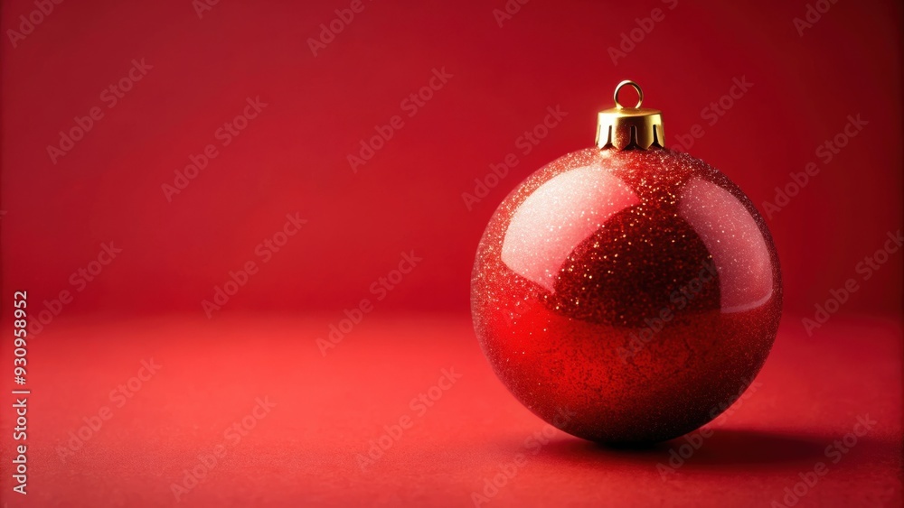 Festive red Christmas ball on a vibrant red background, perfect for yuletide decorations and holiday cheer, Christmas, red Festive red Christmas ball on a vibrant red background, perfect for yuletide decorations and holiday cheer, Christmas, red