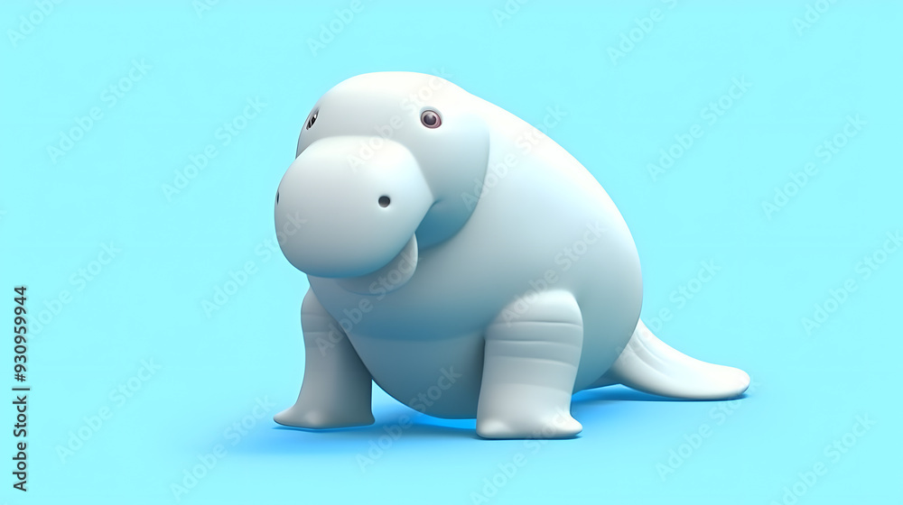 Dugong 3d cartoon style Dugong 3d cartoon style