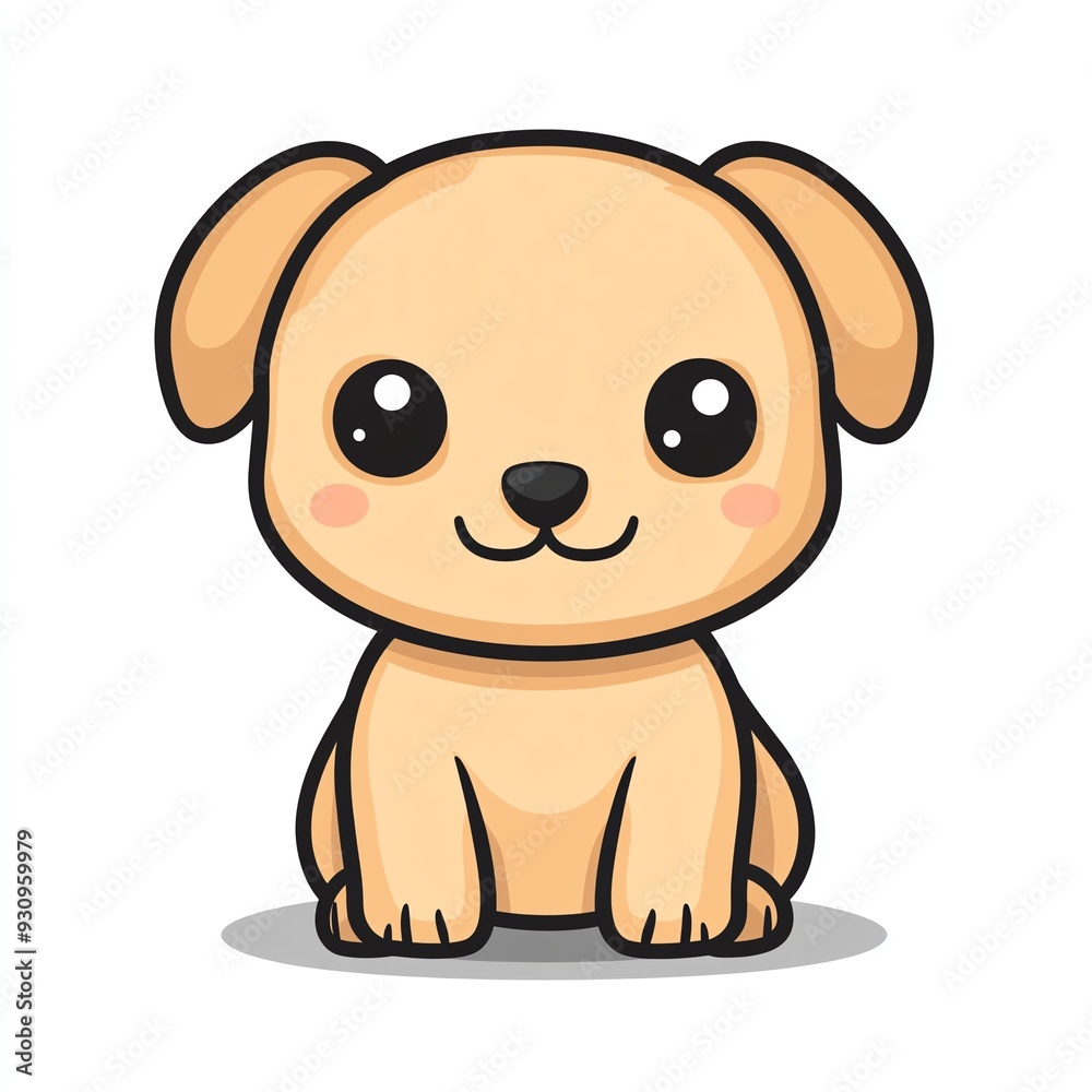 Cute and playful cartoon dog sitting with a happy expression, perfect for children's illustrations and pet-themed designs. Cute and playful cartoon dog sitting with a happy expression, perfect for children's illustrations and pet-themed designs.