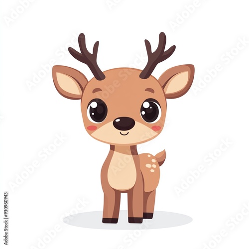 Wallpaper Mural Cute cartoon deer character with big eyes and antlers, perfect for children's illustrations and playful designs. Torontodigital.ca