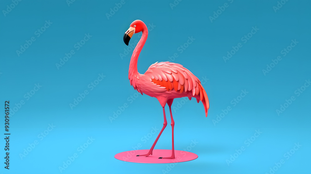 Obraz premium Flamingo 3d cartoon style