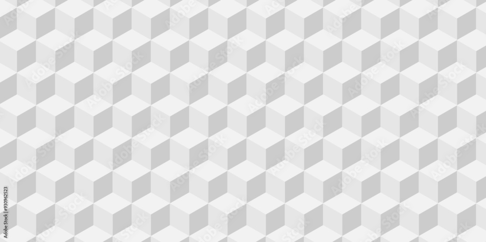 Minimal vector cube triangle geometric tile mosaic wall grid retro digital hexagon technology wallpaper background. white and gray block cube structure backdrop square triangle texture vintage design. Minimal vector cube triangle geometric tile mosaic wall grid retro digital hexagon technology wallpaper background. white and gray block cube structure backdrop square triangle texture vintage design.