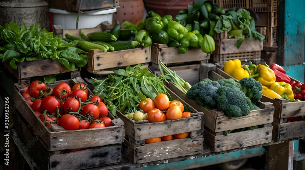 Fresh vegetables and fruits in the market