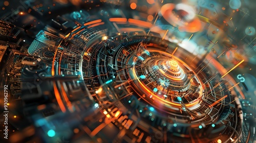 Wallpaper Mural Abstract Futuristic Technology Background Torontodigital.ca