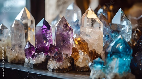 Collection of various magical crystals for decoration