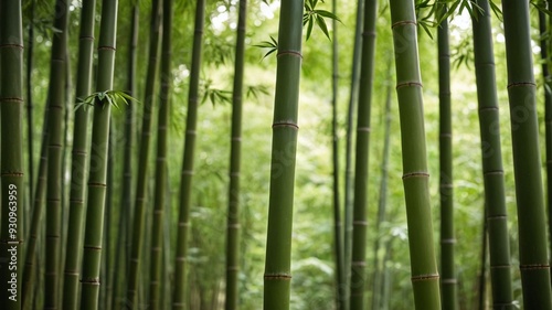 Close-up Bamboo Branch in Japanese Bamboo Forest