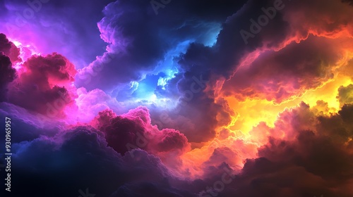 Dramatic Sky with Vibrant Clouds and Colors.