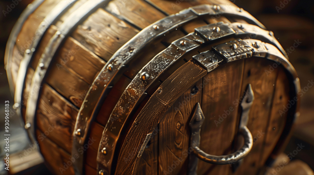 Oktoberfest background. Close up of a traditional wooden beer barrel. Oktoberfest background. Close up of a traditional wooden beer barrel.