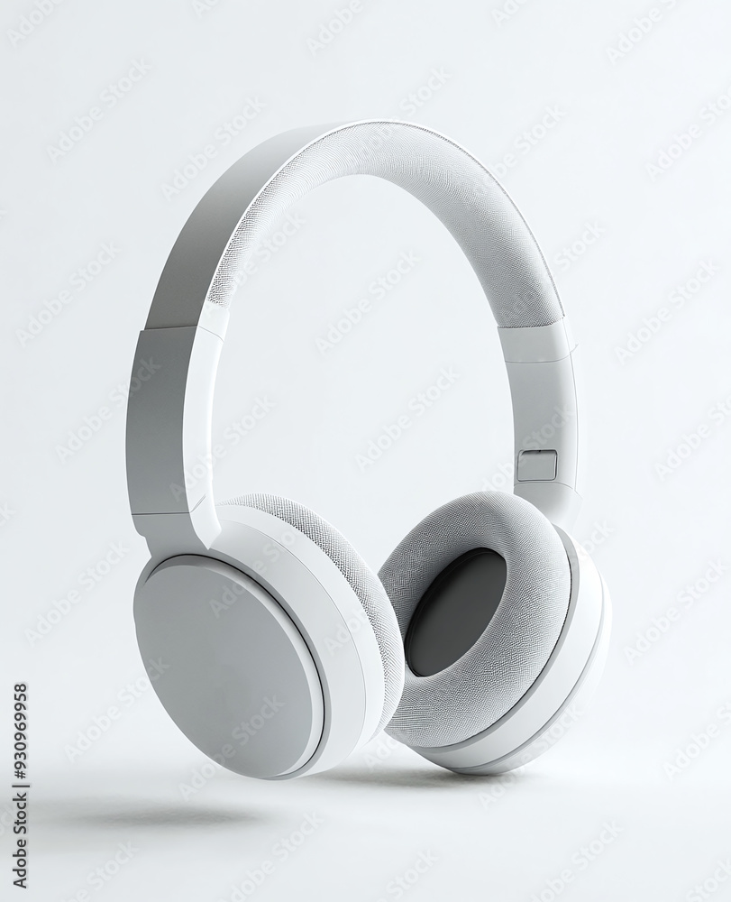 White Headphones on a White Background White Headphones on a White Background