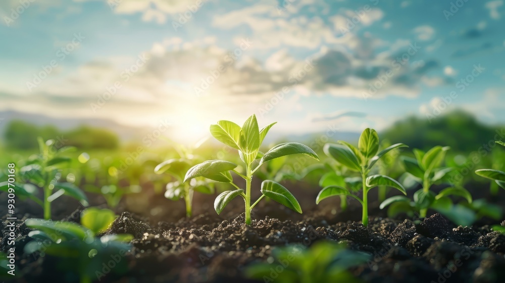 Young Green Plants Growing in Fertile Soil Young Green Plants Growing in Fertile Soil