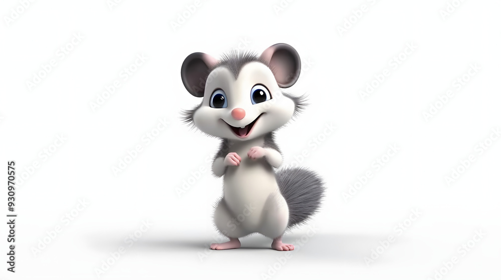 Obraz premium Opossum 3d cartoon style