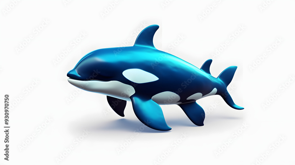 Fototapeta premium Orca Killer Whale 3d cartoon style