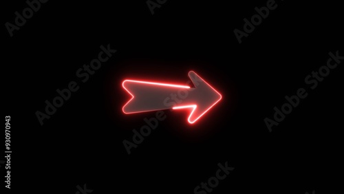  Glowing neon directional Arrow illustration .