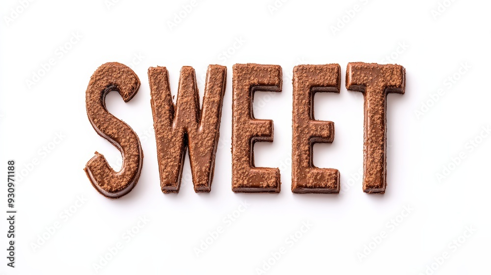 Sweet Spelled Out With Chocolate Bars, Isolated On White Background, Ideal For Food-Themed Designs And Dessert Promotions . Generative ai Sweet Spelled Out With Chocolate Bars, Isolated On White Background, Ideal For Food-Themed Designs And Dessert Promotions . Generative ai