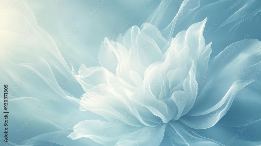 Abstract ethereal flower in soft blue tones Abstract ethereal flower in soft blue tones