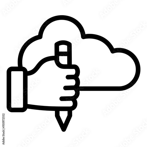 Cloud Writing Icon