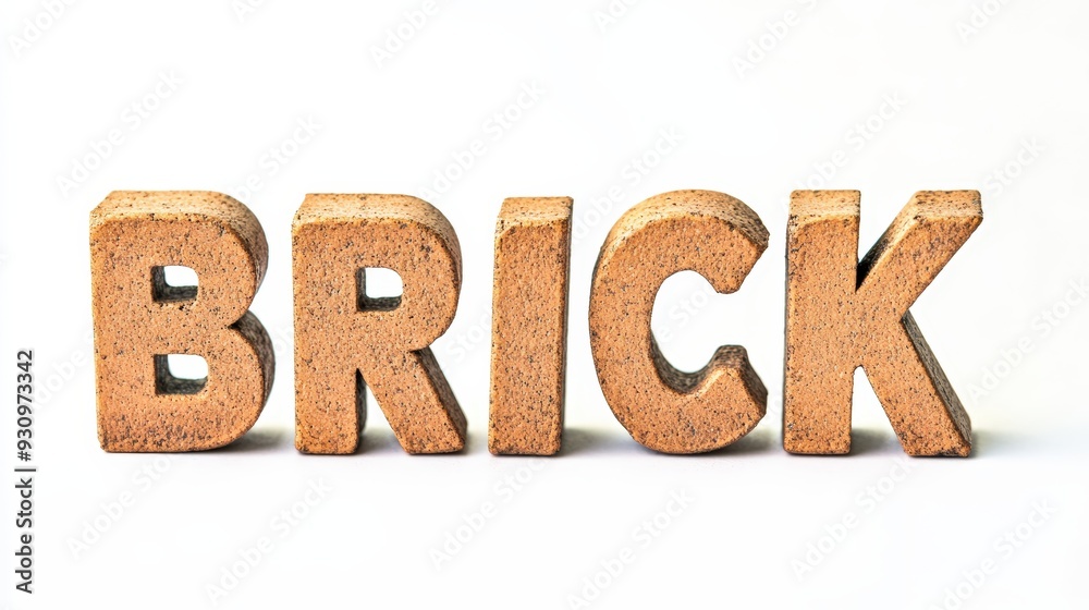 Brick Spelled Out With Miniature Bricks, Isolated On White Background, Ideal For Construction-Themed Designs And Building Material Promotions . Generative ai Brick Spelled Out With Miniature Bricks, Isolated On White Background, Ideal For Construction-Themed Designs And Building Material Promotions . Generative ai
